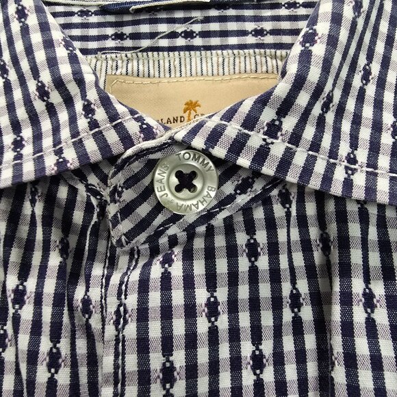 Tommy Bahama Mens Shirt Medium Gingham Button Down Blue LS White Purple - Picture 11 of 12